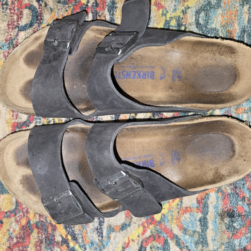 Birkenstock Black Leather Arizona Sandals
